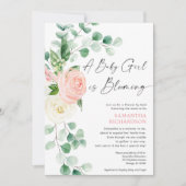 Baby shower by Mail baby meisje bloeit in het voor Kaart (Voorkant)