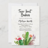 baby shower Cactus Uitnodigingstaco over baby's Kaart (Voorkant)