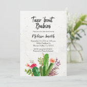 baby shower Cactus Uitnodigingstaco over baby's Kaart (Staand voorkant)