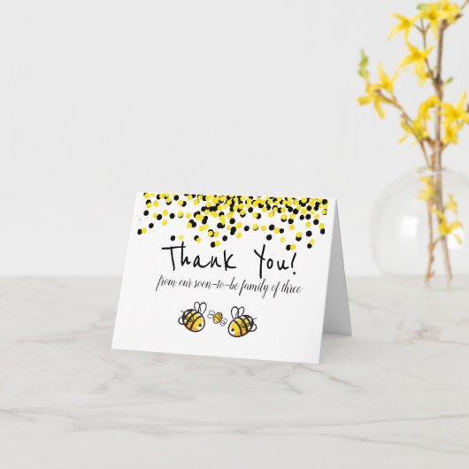 Baby shower cadeau bedankt kaart (Gele Bloem)