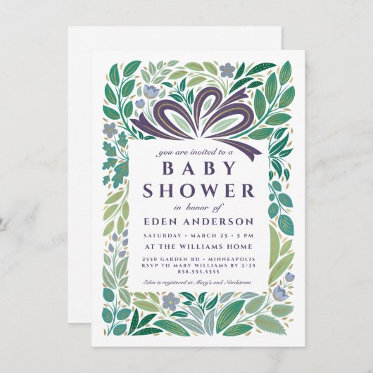 Baby shower cadeau, genderneutraal kaart (Voorkant / Achterkant)