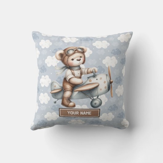 Baby shower Cadeau Gepersonaliseerde Teddy Bear Pi Kussen (Achterkant)