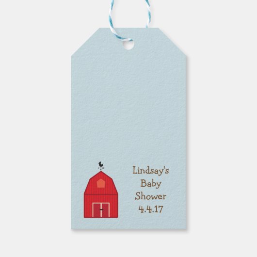 Baby shower Cadeau Label met Boerderijdieren Cadeaulabel (Achterkant)