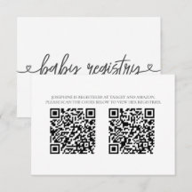 Baby Shower Cadeau Registratiekaart met QR-codes M
