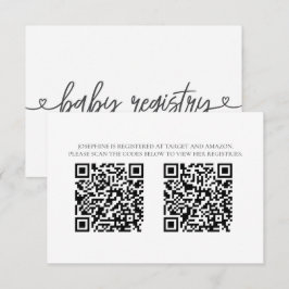 Baby Shower Cadeau Registratiekaart met QR-codes M Informatiekaartje