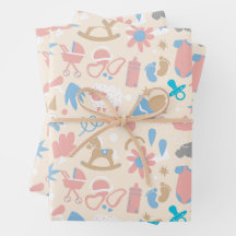 Baby shower cadeaupapier (set van 3 vellen)
