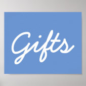 Baby shower Cadeausetabel Poster - Blauw (Voorkant)