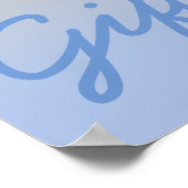 Baby shower Cadeausetabel Poster Ombre Blue Silver (Hoek)