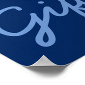 Baby shower Cadeettafel Poster - Navy Blue (Hoek)