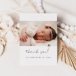 Baby shower Cadeflat Hartelijk dank Bedankkaart<br><div class="desc">Moderne,  minimalistische baby shower bedankt je kaart met een schattige tekening van een bloem.</div>