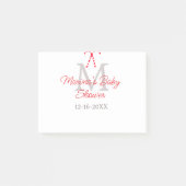 Baby shower candy cane Christmas holiday monogram  Post-it® Notes (Voorkant)