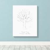 Baby shower Canvas Thumbprint Tree Gastenboek (Insitu (Houten vloer))