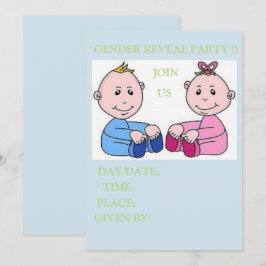 baby shower card GENDER REVEE Kaart