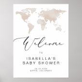 BABY SHOWER CARMEN Kaart reisavontuur Welkom Poster (Voorkant)