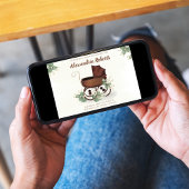 Baby shower Carriage Greenery Kaart