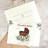 Baby shower Carriage Greenery Kaart