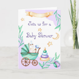 Baby Shower Carriage Invitations Kaart