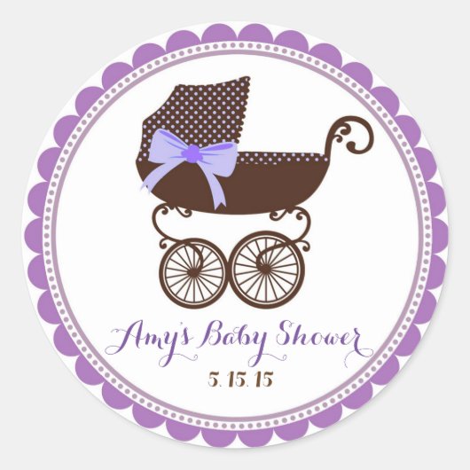 Baby shower Carriage Stickers Favors (Voorkant)