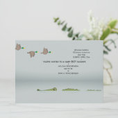 Baby shower Cartoon voor eenden en gator Kaart (Staand voorkant)