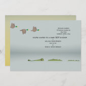 Baby shower Cartoon voor eenden en gator Kaart (Voorkant / Achterkant)