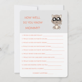 Baby Shower cat, How Well Do You Know Mom Kaart