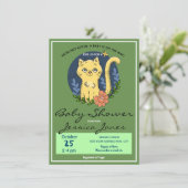 Baby shower Cat Kitten Cute Kaart (Staand voorkant)