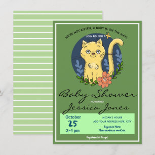 Baby shower Cat Kitten Cute Kaart