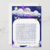 Baby shower Celestial Dreams Word Zoeken spel Kaart (Voorkant)