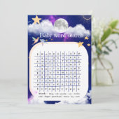 Baby shower Celestial Dreams Word Zoeken spel Kaart (Staand voorkant)