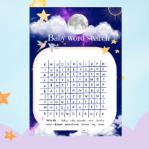 Baby shower Celestial Dreams Word Zoeken spel