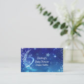 Baby shower Celestial Moon Sparkle DIAPER RAFFLE Informatiekaartje (Staand voorkant)