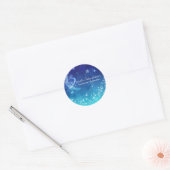 Baby shower Celestial Moon Sparkle Sky Custom Ronde Sticker (Envelop)