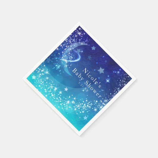 Baby shower Celestial Moon Sparkle Sky Custom Servet (Hoek)