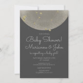 Baby shower Celestial Moon Stars Faux Gold Kaart (Voorkant)