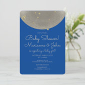 Baby shower Celestial Moon Stars Faux Gold Kaart (Staand voorkant)