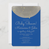 Baby shower Celestial Moon Stars Faux Gold Kaart (Voorkant)