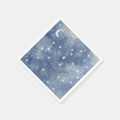 Baby shower Celestial Star Waterverf Navy Blue Servet (Hoek)