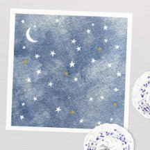 Baby shower Celestial Star Waterverf Navy Blue