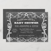 Baby shower Chalkboard met Chalk Glitter Kaart (Voorkant / Achterkant)