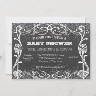 Baby shower Chalkboard met Chalk Glitter Kaart