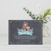 baby shower Chalkboard Woodland Hartelijk dank Bedankkaart (Staand voorkant)