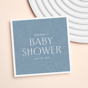 Baby shower chambray blauw schattig eenvoudig gepe servet