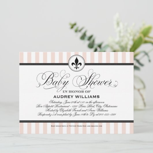  Baby shower Champagne Pink Kaart (Staand voorkant)