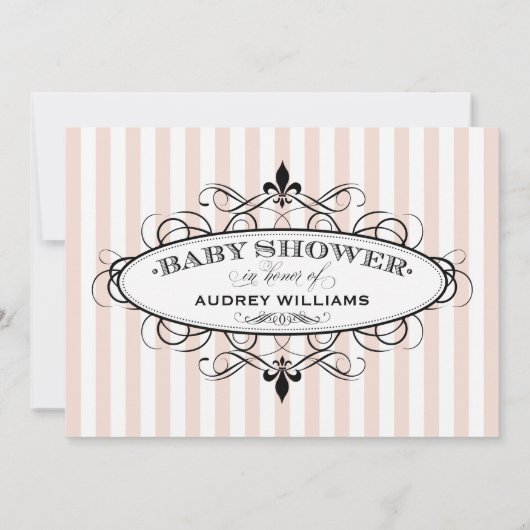  Baby shower Champagne Pink Kaart (Achterkant)