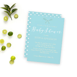 Baby shower Charm Blauwgroen Blue Bow Kaart