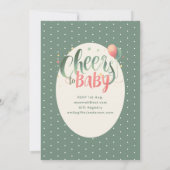 Baby shower Cheers Flessen Bierperzik Sage COED Kaart (Achterkant)