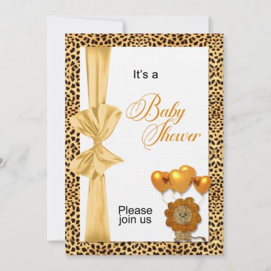 Baby shower Cheetah Print Gender Neutraal Kaart (Voorkant)