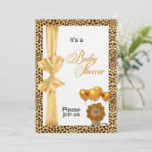Baby shower Cheetah Print Gender Neutraal Kaart (Staand voorkant)