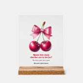 Baby shower Cherry Guessing spel Acryl Bord (Voorkant)