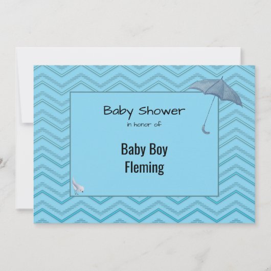 Baby shower Chevron voor Baby Boy Kaart (Voorkant)